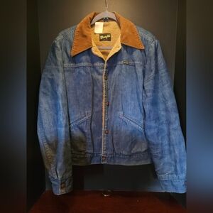 1970s Wrangler Blue Denim Jacket with Sherpa Lining Womans